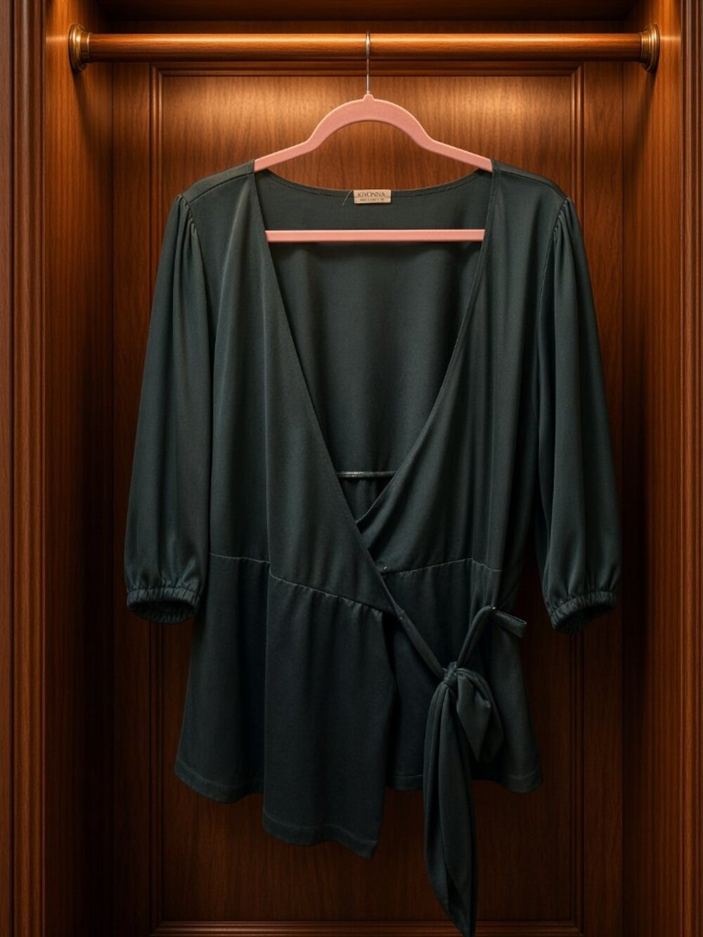 Kiyonna Dark Green Wrap Top Size 1X